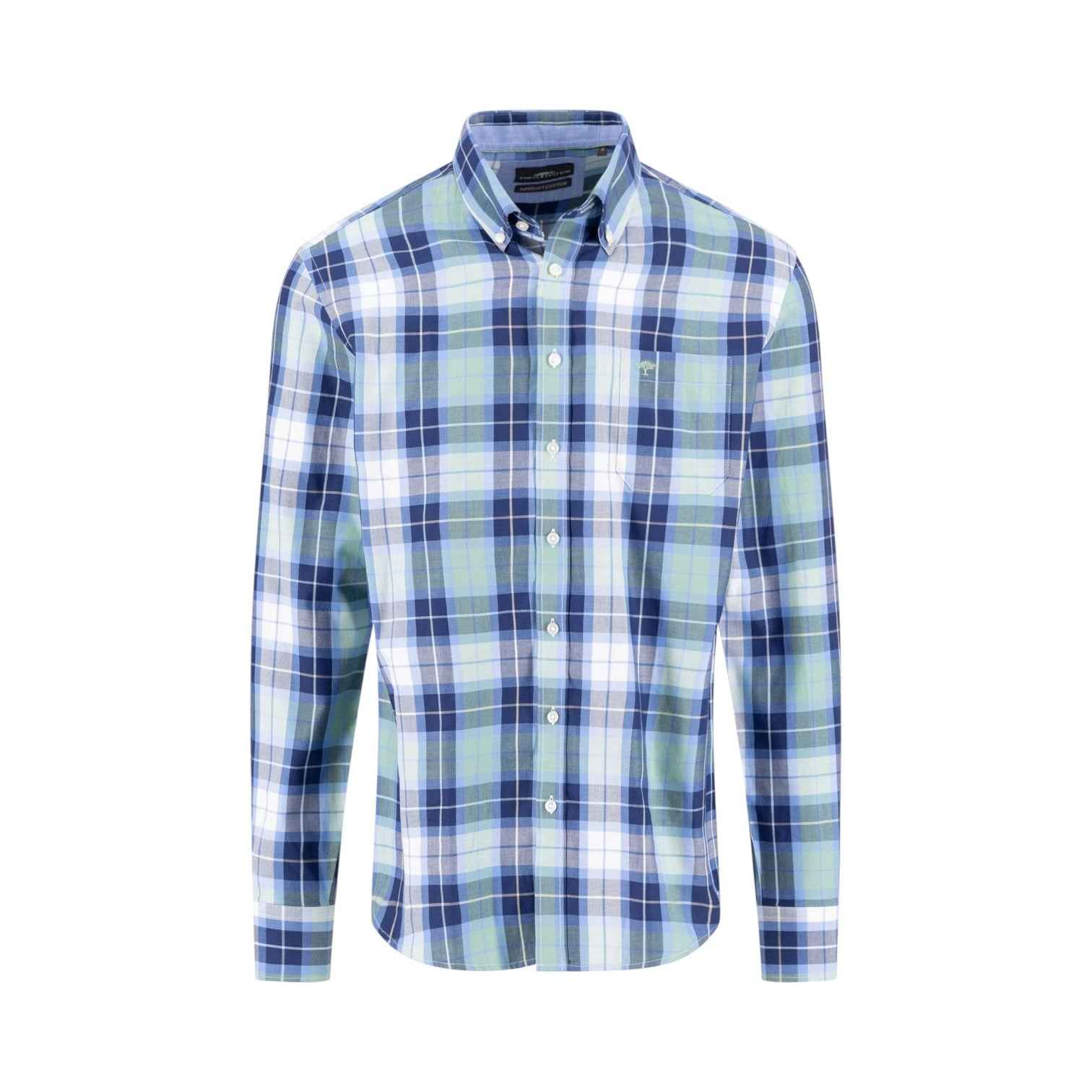 Fynch-Hatton - Mens Shirt - Twill Check - Fern - Wildvine Clothing, Spalding, Lincolnshire