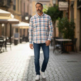 Fynch-Hatton - Mens Shirt - Colorful Combi Check - Peach 209 - Wildvine Clothing, Spalding, Lincolnshire