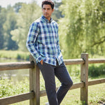 Fynch-Hatton - Mens Shirt - Twill Check - Fern - Wildvine Clothing, Spalding, Lincolnshire