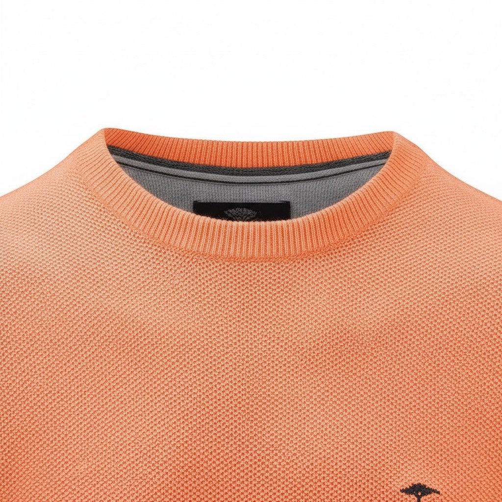 Fynch-Hatton - Mens Knitwear - O-Neck, Superfine - Peach - Wildvine Clothing, Spalding, Lincolnshire