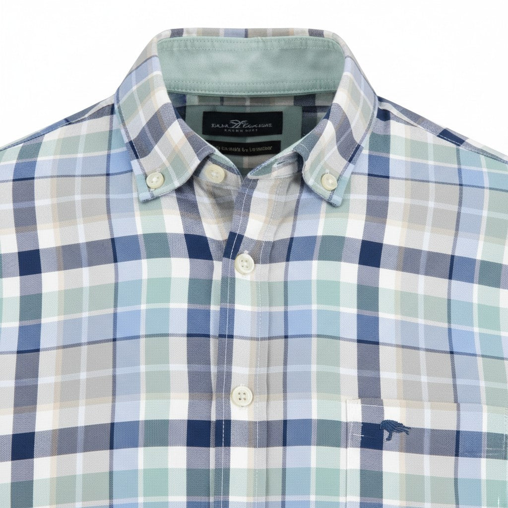 Fynch-Hatton - Mens Shirt - Multicolor Washed Oxford - Crystal Blue 604 - Wildvine Clothing, Spalding, Lincolnshire