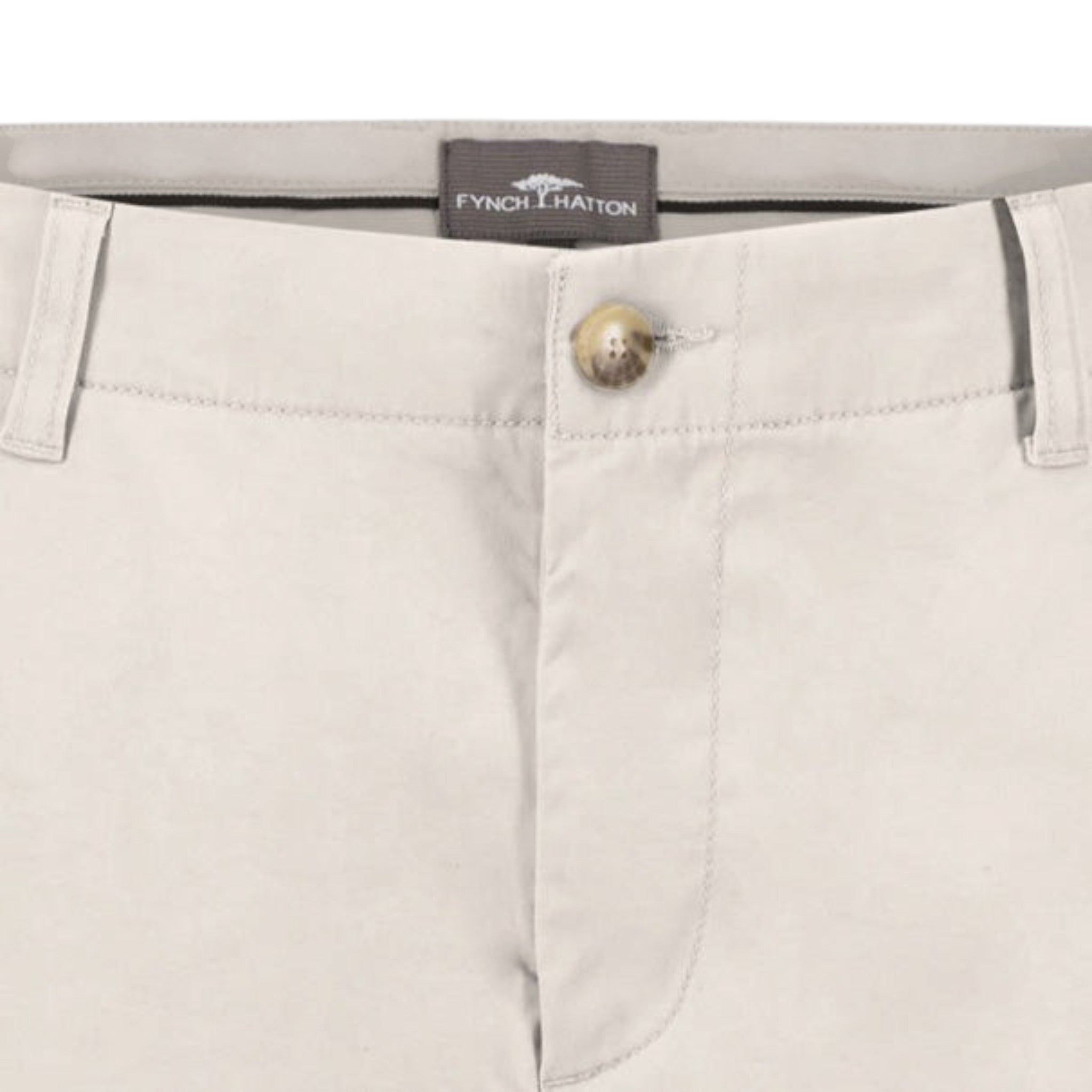 Fynch-Hatton - Mens Shorts - Summer Stretch Bermuda - Stone - Wildvine Clothing, Spalding, Lincolnshire