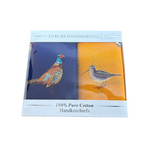 Le Chateau - Mens - Luxury Handkerchiefs - Game Bird Superior Bandanas - Navy/Yellow - Wildvine Clothing, Spalding, Lincolnshire