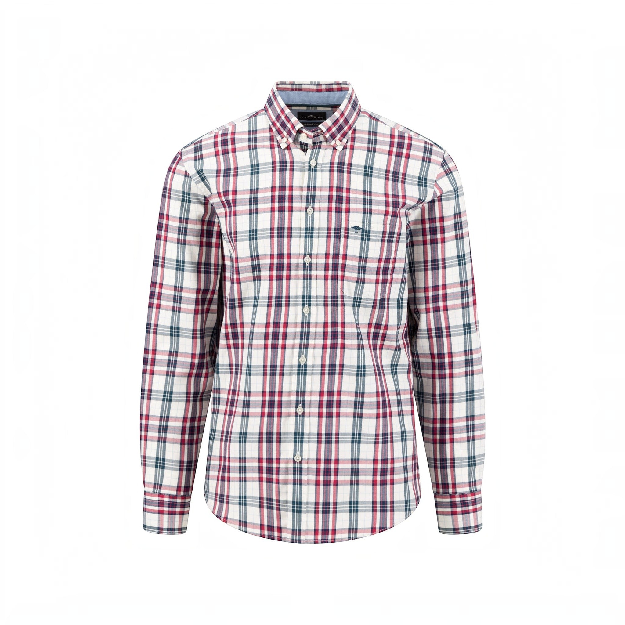 Fynch-Hatton - Mens - Shirt - Twill Check - Grape - 16086210 416 - Wildvine Clothing, Spalding, Lincolnshire
