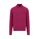 Fynch-Hatton - Mens Knitwear - Air Cotton Troyer-Zip - Grape - 1607316 416 - Wildvine Clothing, Spalding, Lincolnshire
