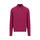 Fynch-Hatton - Mens Knitwear - Air Cotton Troyer-Zip - Grape - 1607316 416 - Wildvine Clothing, Spalding, Lincolnshire