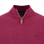 Fynch-Hatton - Mens Knitwear - Air Cotton Troyer-Zip - Grape - 1607316 416 - Wildvine Clothing, Spalding, Lincolnshire