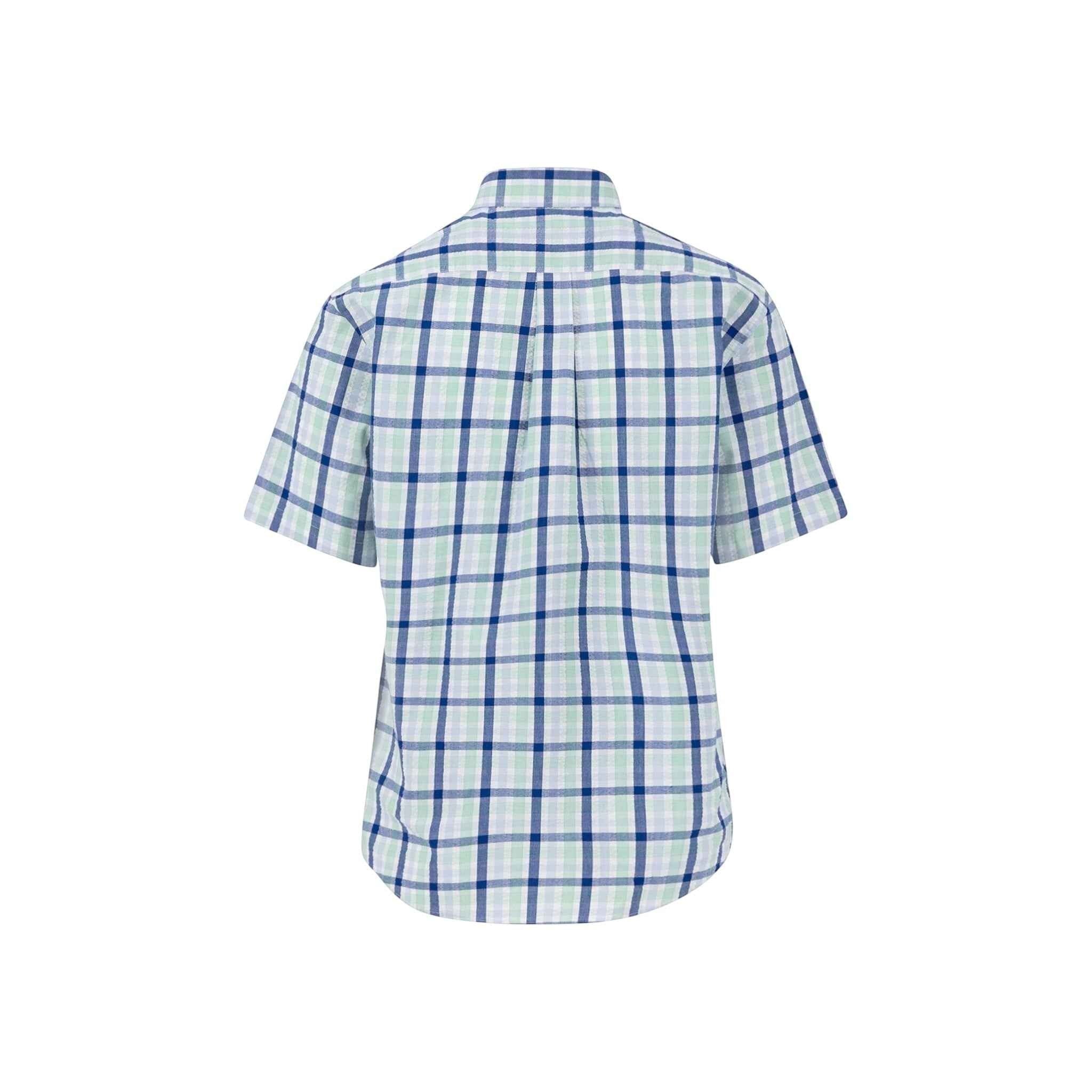 Fynch-Hatton - Mens Shirt - Combi Check - Turf Green - 1/2 sleeve 722 - Wildvine Clothing, Spalding, Lincolnshire
