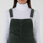 QED London - Ladies - Corduroy Dungaree Dress - Green - Wildvine Clothing, Spalding, Lincolnshire