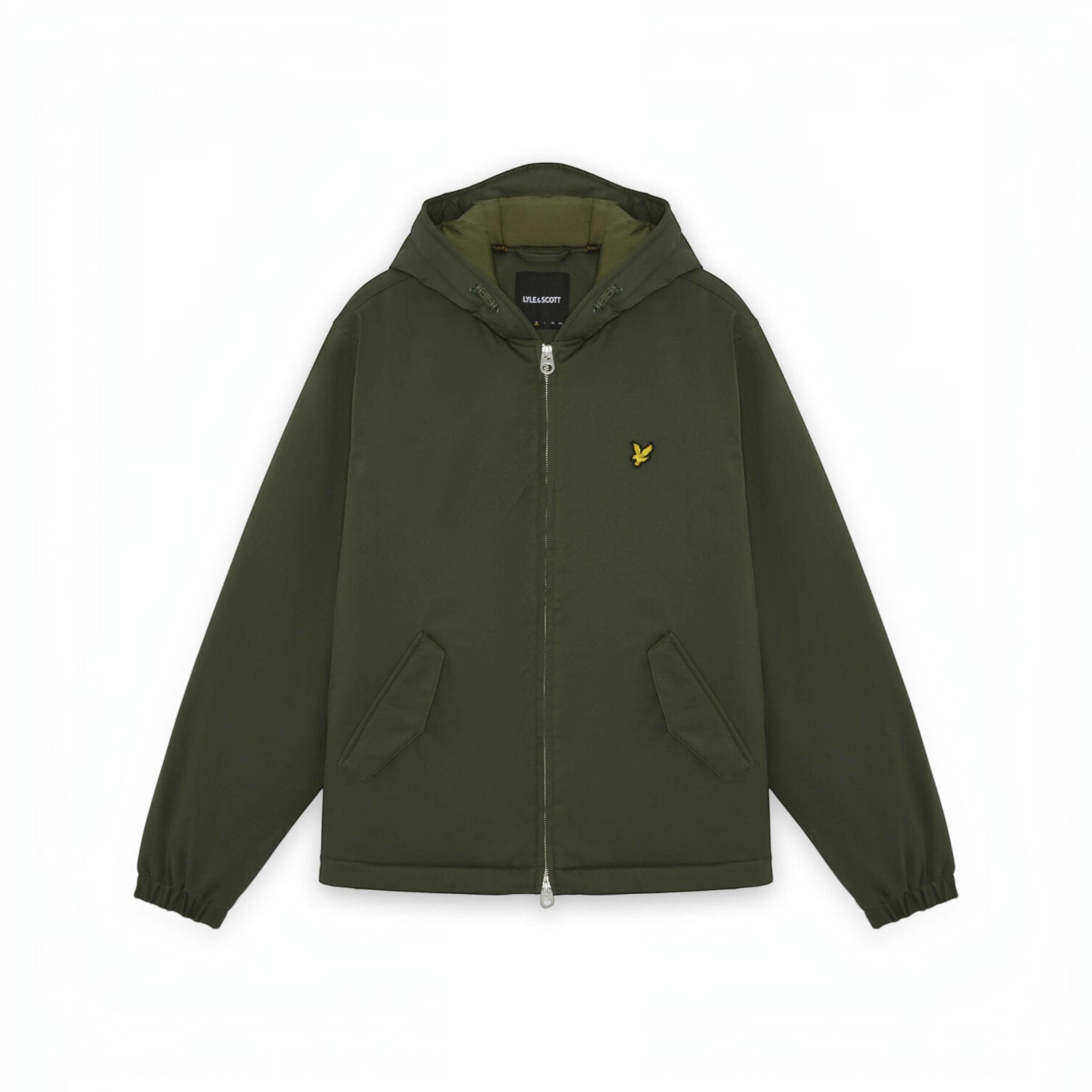 WILDVINE Clothing Co. Lyle & Scott deep green padded hooded zip-through jacket with signature yellow eagle logo