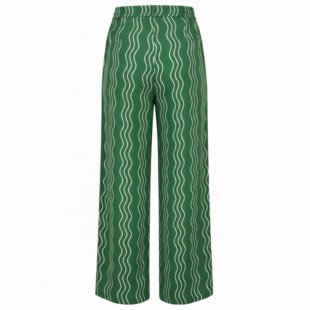 Alice Collins - Beth Wavy Trousers - Green Pepper/Wild Oat - Wildvine Clothing, Spalding, Lincolnshire