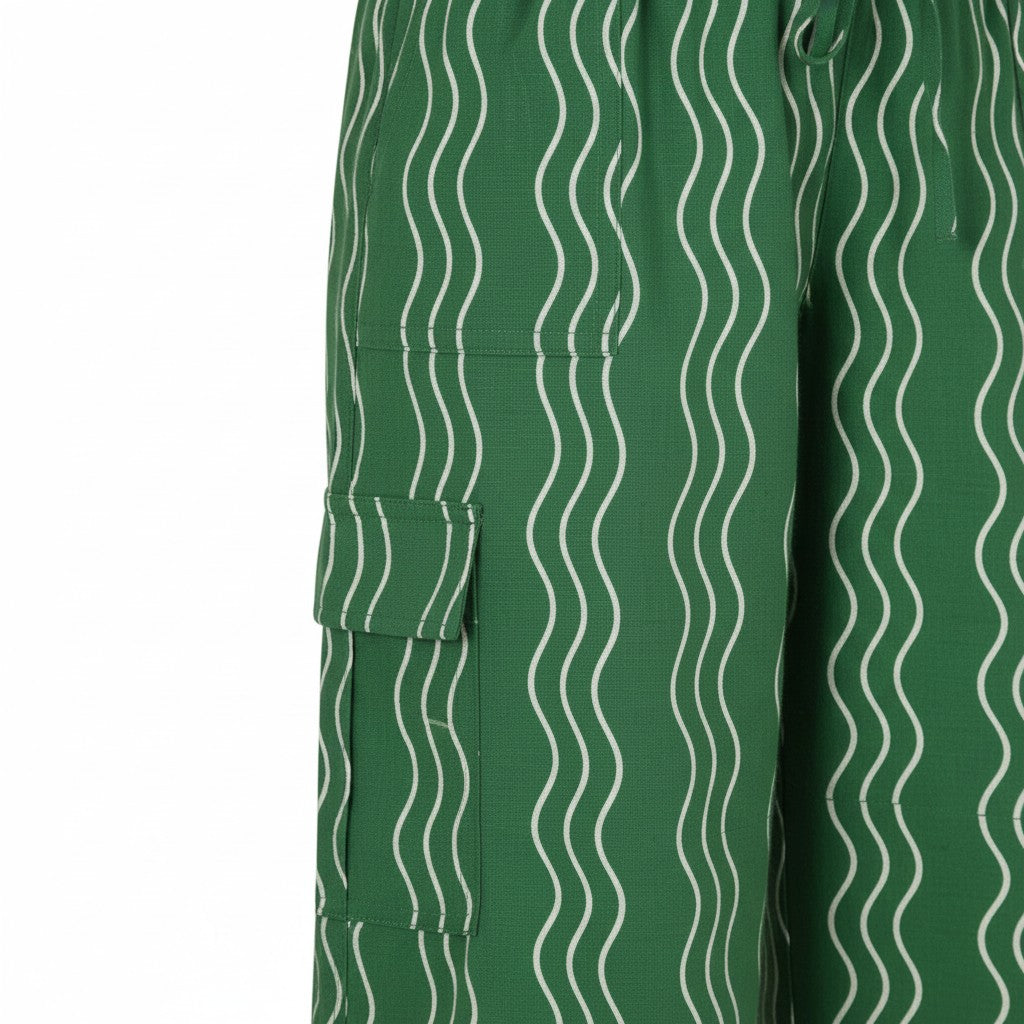 Alice Collins - Beth Wavy Trousers - Green Pepper/Wild Oat - Wildvine Clothing, Spalding, Lincolnshire