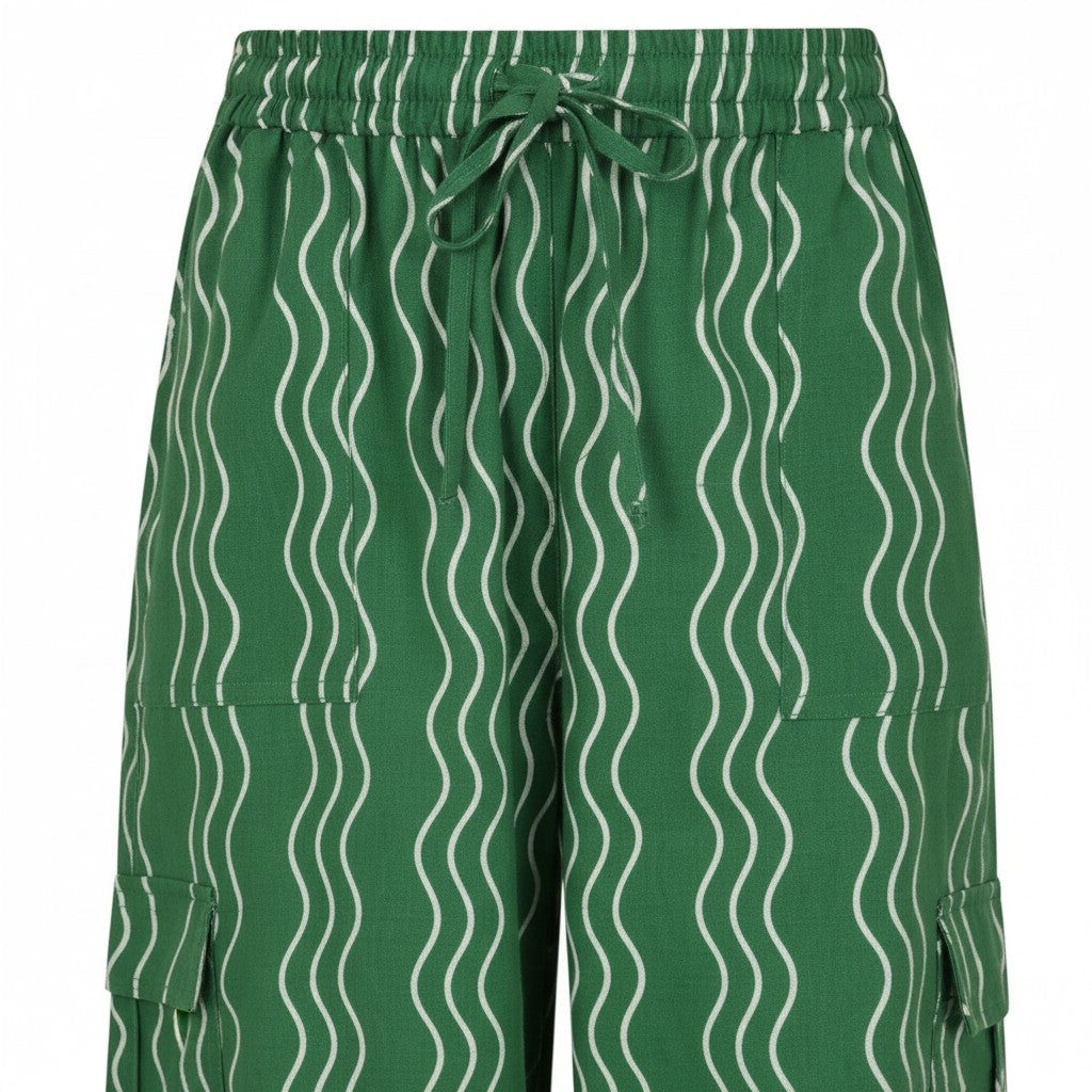 Alice Collins - Beth Wavy Trousers - Green Pepper/Wild Oat - Wildvine Clothing, Spalding, Lincolnshire