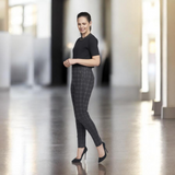 Pinns - Ladies Ponte Pull Up Legging with Stylish Front Zippers - Grey Check 420T/S08SGC - Wildvine Clothing, Spalding, Lincolnshire