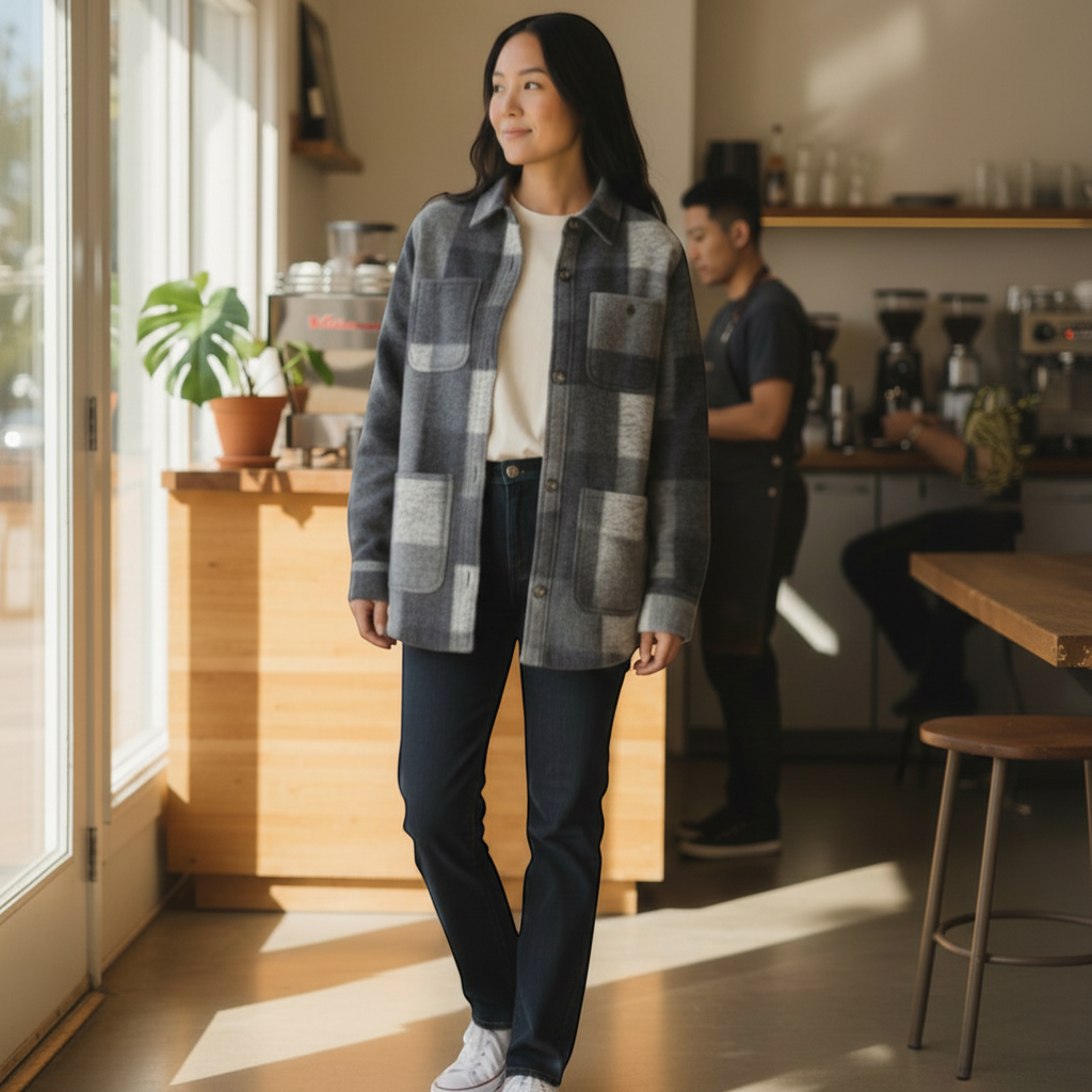 Alice Collins - Ladies Elle Fleece Coverall Jacket - Elephant Check - Wildvine Clothing, Spalding, Lincolnshire