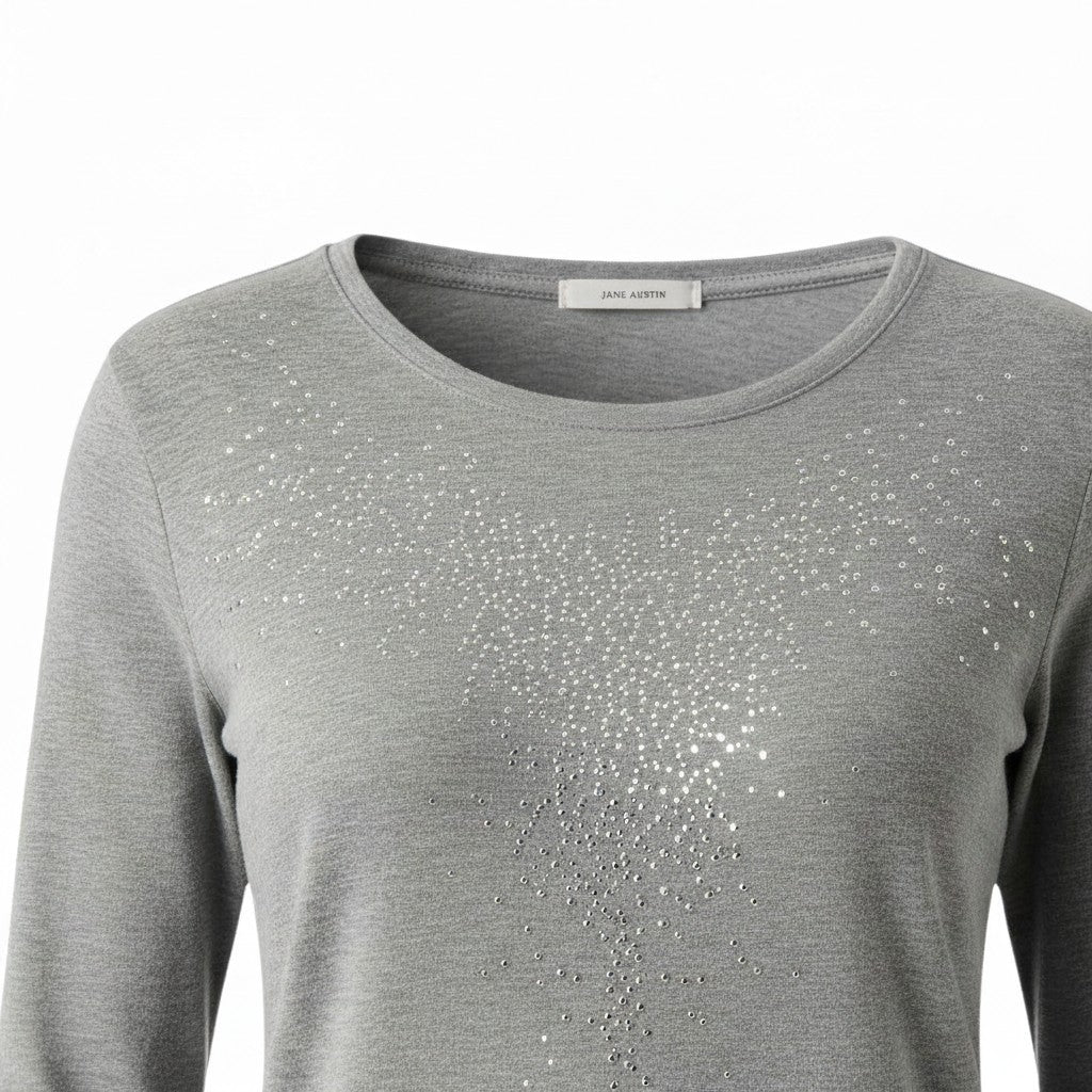 Jane Austin - Ladies Daphne Top - Grey - Wildvine Clothing, Spalding, Lincolnshire