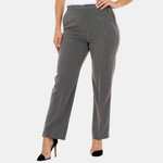 Pinnns - Ladies - Essential 27" Leg Back Elasticated Waist Stretch Trouser - Iris - Grey - Wildvine Clothing, Spalding, Lincolnshire
