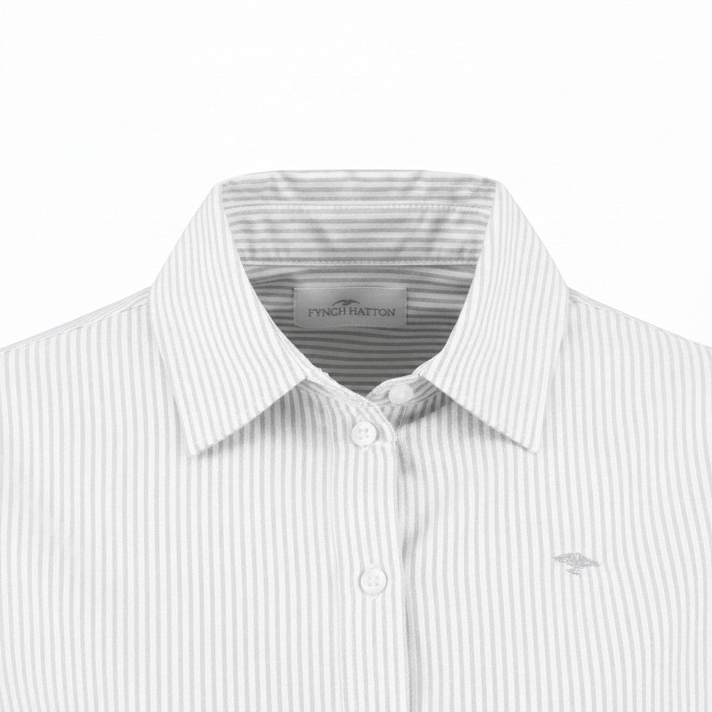 Fynch-Hatton - Ladies Blouse - CL Oxford Stripe - Aloy Grey - Wildvine Clothing, Spalding, Lincolnshire