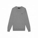 Lyle & Scott - Mens Cotton Merino V Neck Jumper - Mid Grey Marl T28 - Wildvine Clothing, Spalding, Lincolnshire