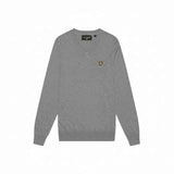 Lyle & Scott - Mens Cotton Merino V Neck Jumper - Mid Grey Marl T28 - Wildvine Clothing, Spalding, Lincolnshire