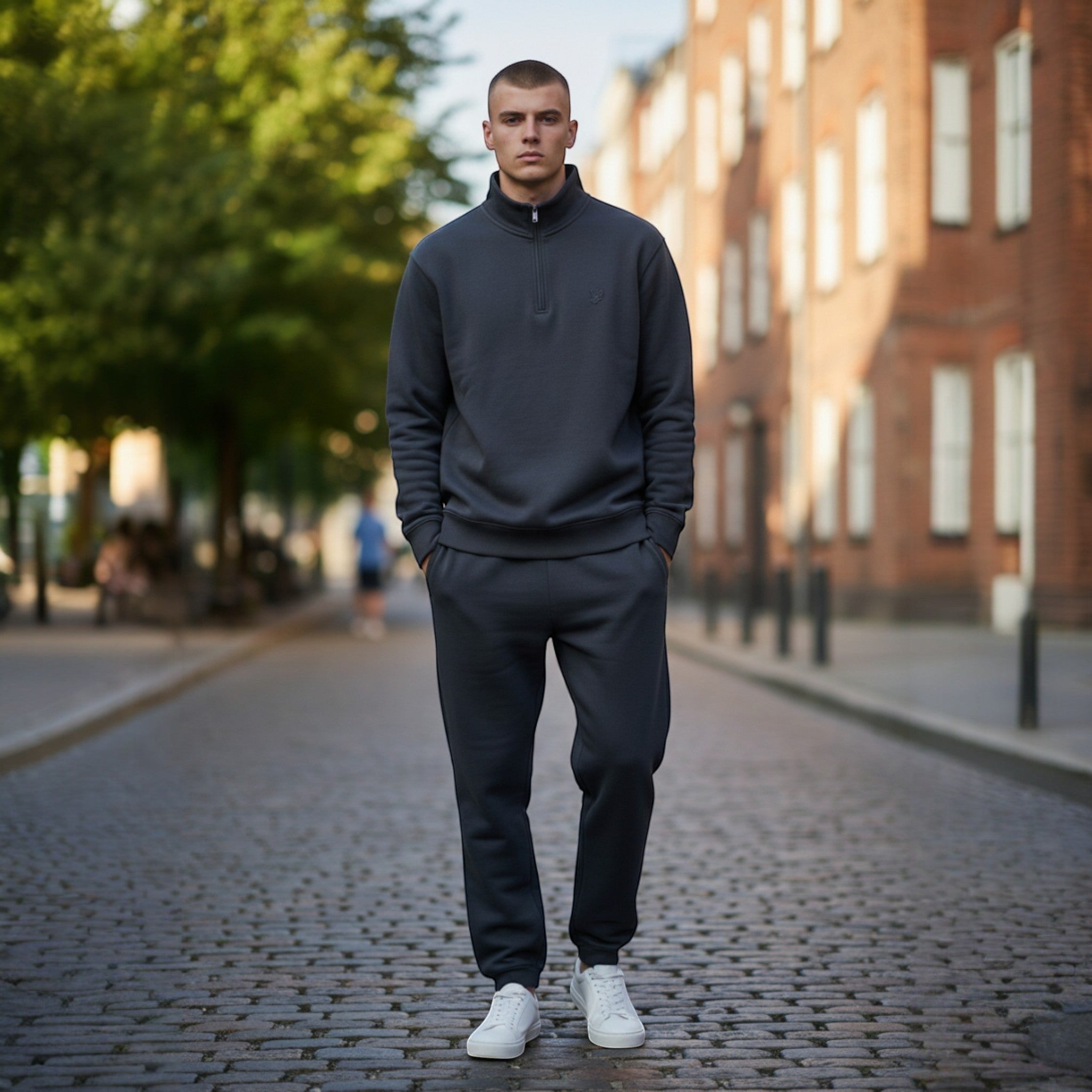 Lyle & Scott - Mens Superfine Tonal Quarter Zip Sweatshirt - Gunmetal W635 - Wildvine Clothing, Spalding, Lincolnshire