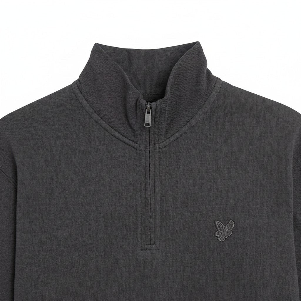 Lyle & Scott - Mens Superfine Tonal Quarter Zip Sweatshirt - Gunmetal W635 - Wildvine Clothing, Spalding, Lincolnshire