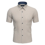 Gurteen - Mens - Seville - Modern Fit / Short Sleeved - Brick Stripe 544 - Wildvine Clothing, Spalding, Lincolnshire