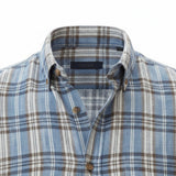 Gurteen - Mens - 100% Linen Shirt - Rome - Modern Fit / LS - Chocolate Check - 5720 691 - Wildvine Clothing, Spalding, Lincolnshire