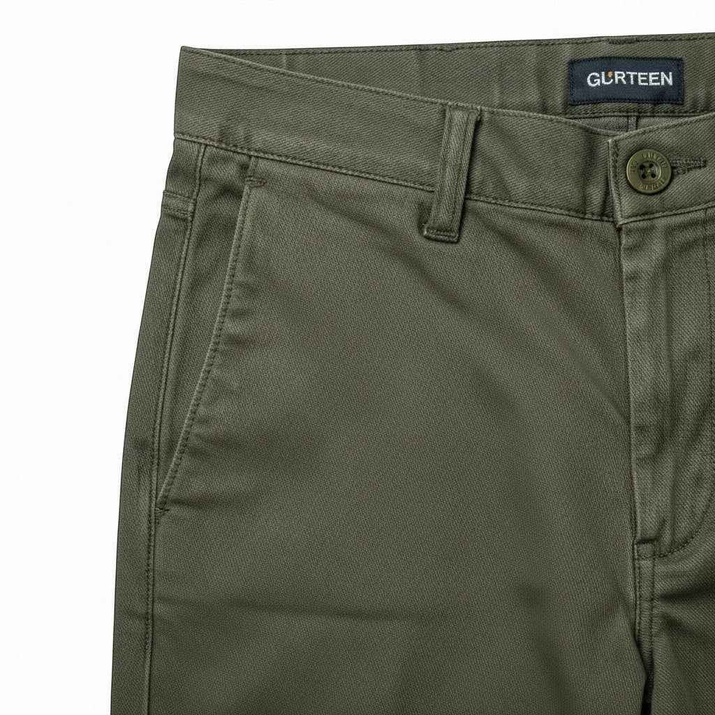 Gurteen - Mens - Stretch Chino - Longford - Thyme / Olive - 1223 021 - Wildvine Clothing, Spalding, Lincolnshire