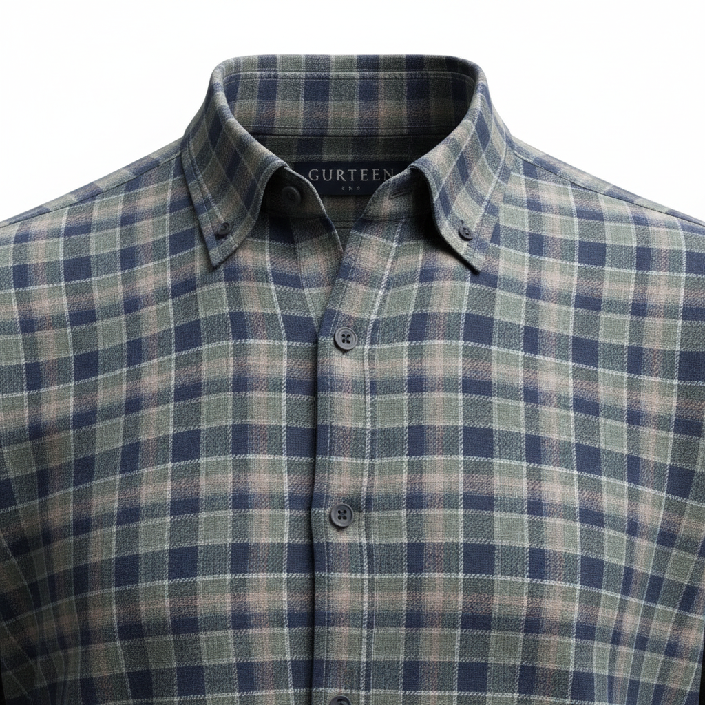 Gurteen - Mens - Shirt - Virginia - Modern Fit / LS - Olive Check 51051 624 - Wildvine Clothing, Spalding, Lincolnshire