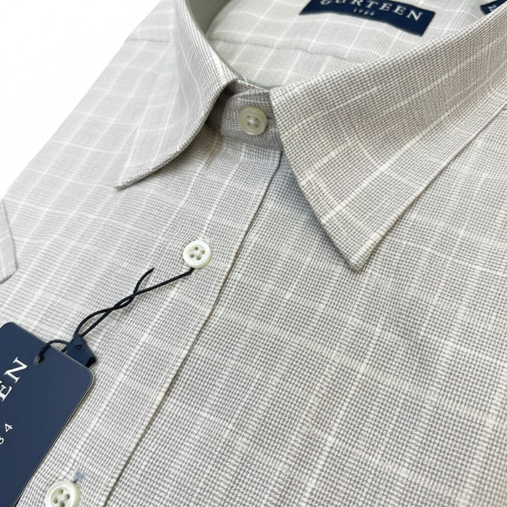Gurteen - Mens - Seville - Modern Fit / Short Sleeved - Sage Check 817 - Wildvine Clothing, Spalding, Lincolnshire