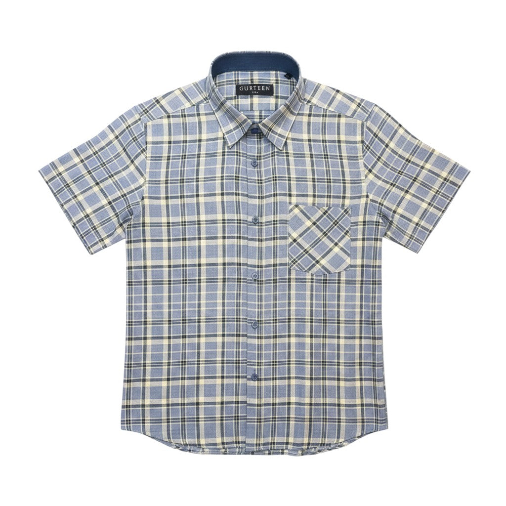 Gurteen - Mens - Seville - Modern Fit / Short Sleeved - Surf Check 831 - Wildvine Clothing, Spalding, Lincolnshire