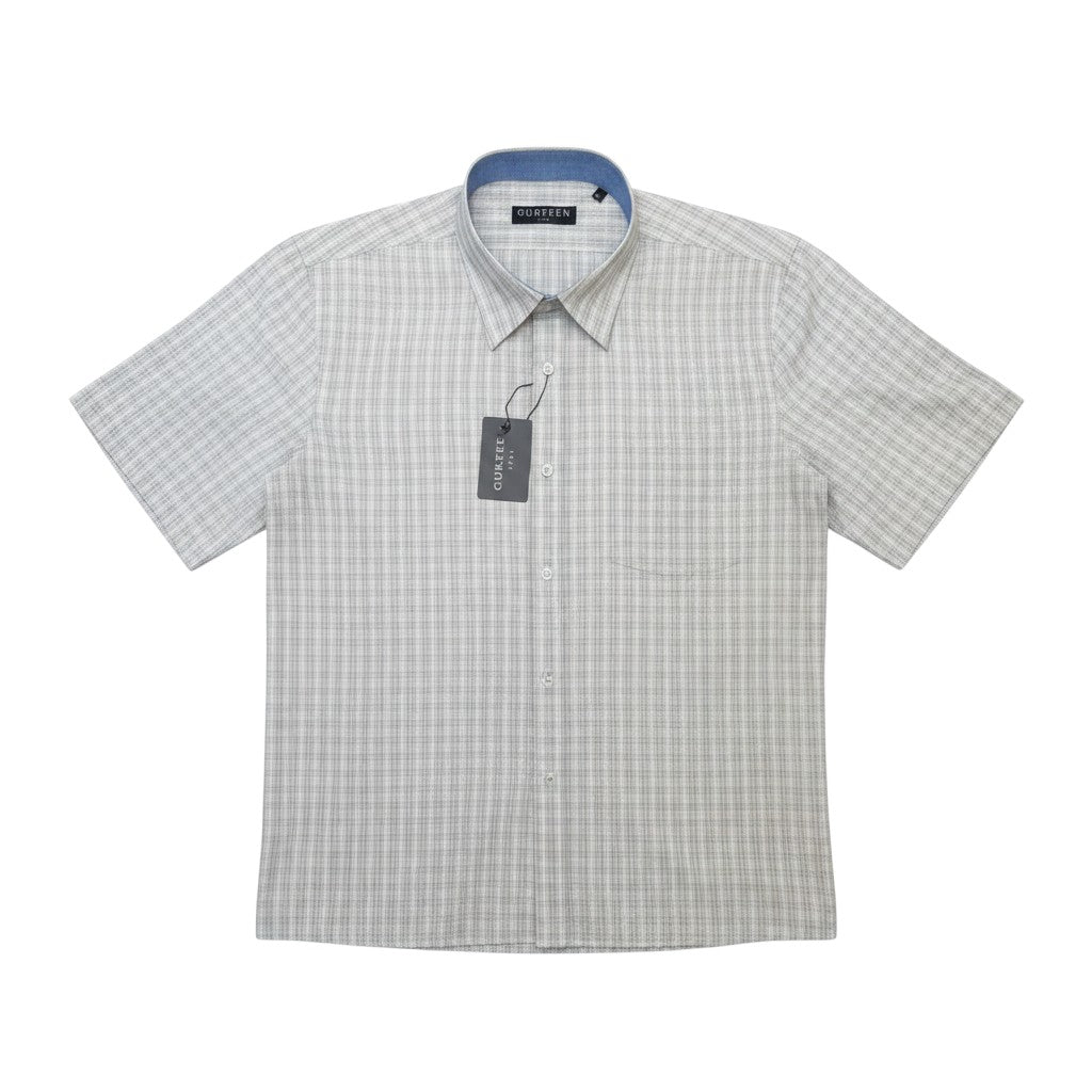 Gurteen - Mens - Seville - Modern Fit / Short Sleeved - Sky Check 830 - Wildvine Clothing, Spalding, Lincolnshire