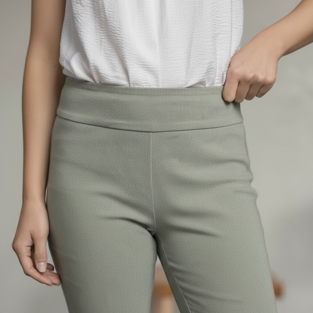 Pinnns - Ladies - Figure Sculpting Bengaline Crop Trousers - Heather Cactus 408C - Wildvine Clothing, Spalding, Lincolnshire