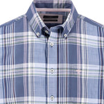 Fynch-Hatton Men's Regular Short Sleeve Casual Shirt - Slub Check – Horizon - Wildvine Clothing, Spalding, Lincolnshire