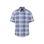 Fynch-Hatton Men's Regular Short Sleeve Casual Shirt - Slub Check – Horizon - Wildvine Clothing, Spalding, Lincolnshire