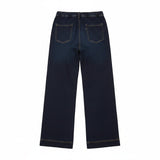 QED London - Ladies - Elastic Waist Heart String Jeans - indigo - Wildvine Clothing, Spalding, Lincolnshire