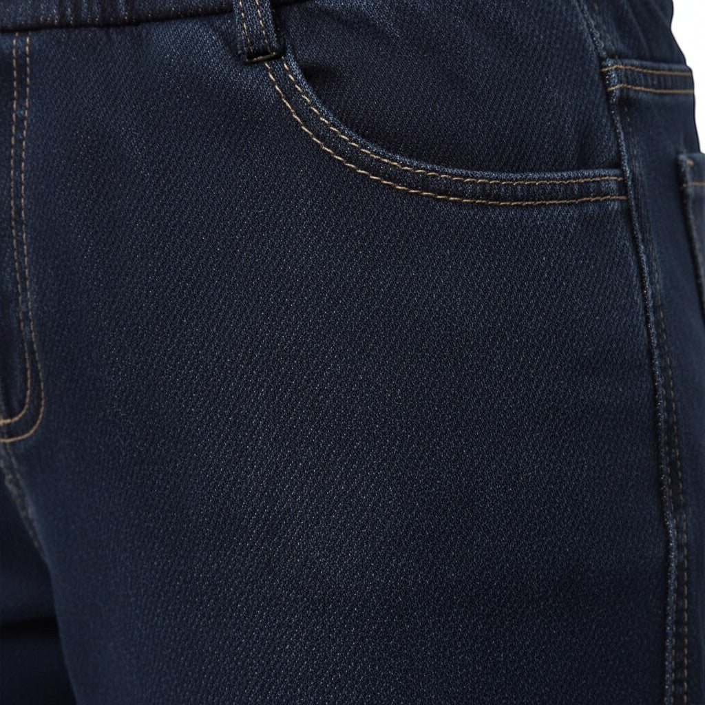 QED London - Ladies - Elastic Waist Heart String Jeans - indigo - Wildvine Clothing, Spalding, Lincolnshire