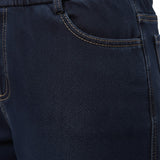 QED London - Ladies - Elastic Waist Heart String Jeans - indigo - Wildvine Clothing, Spalding, Lincolnshire