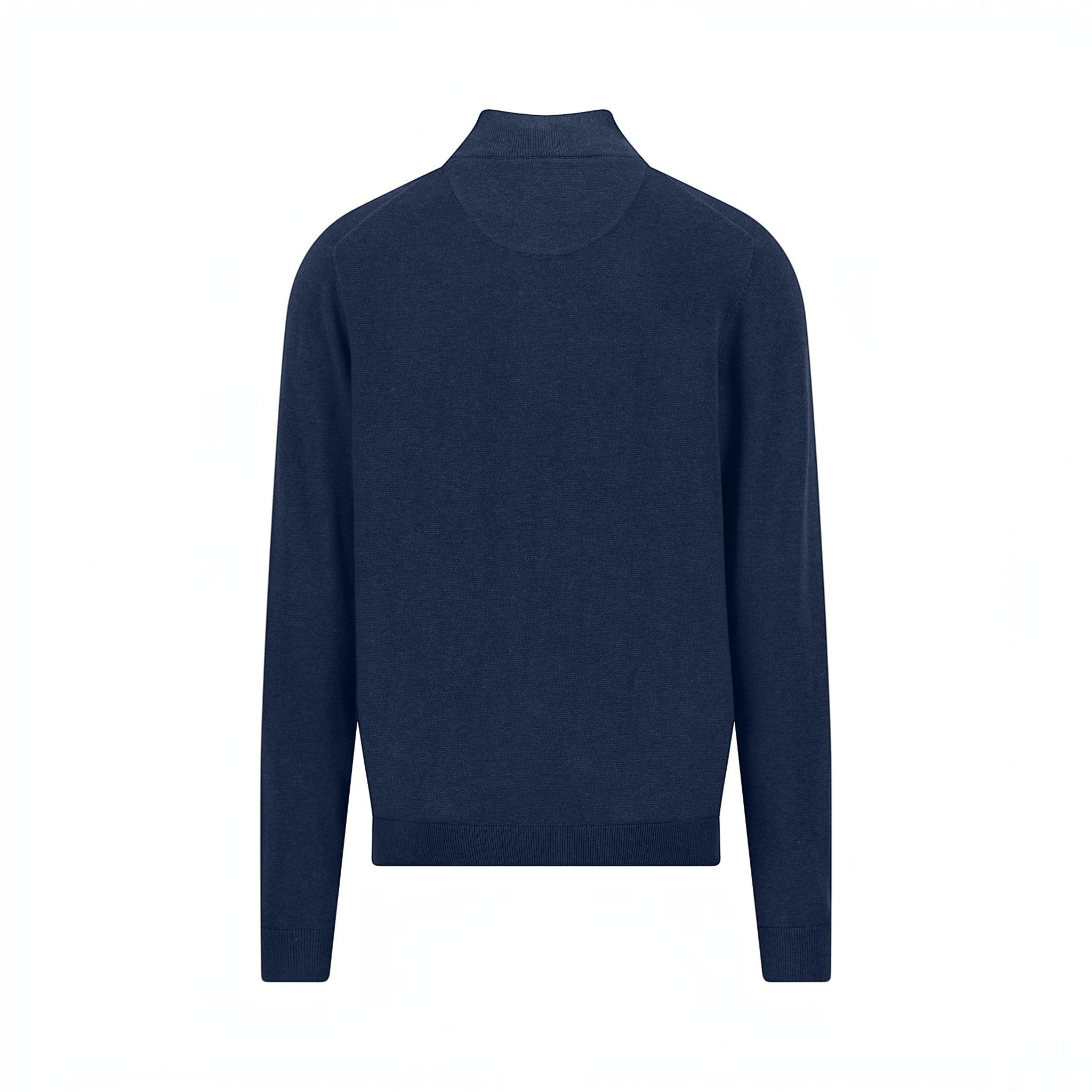 Fynch-Hatton - Mens Knitwear - Air Cotton Troyer-Zip - Ink Blue- 1607316 661 - Wildvine Clothing, Spalding, Lincolnshire
