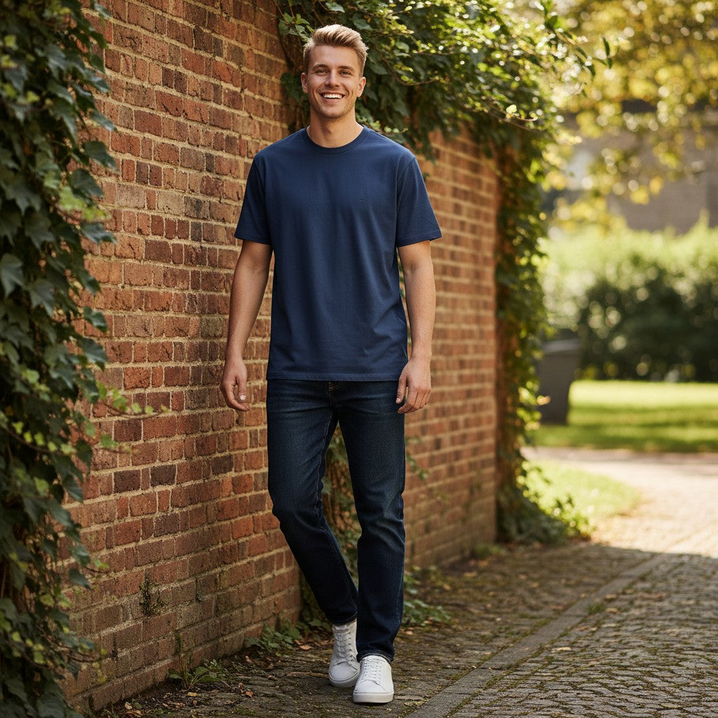 Fynch-Hatton - Mens Sanforized Cotton T-Shirt - Ink Blue - 16141900 661 - Wildvine Clothing, Spalding, Lincolnshire