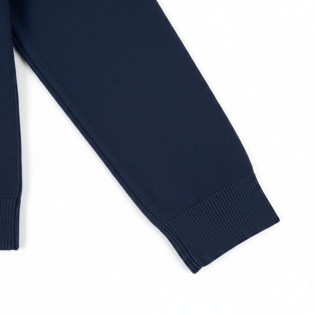 Fynch-Hatton - Mens Knitwear - Air Cotton Troyer-Zip - Ink Blue- 1607316 661 - Wildvine Clothing, Spalding, Lincolnshire