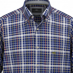 Fynch-Hatton - Mens Heritage Oxford Check Shirt - LS - Ink Blue - 1609 8760 661 - Wildvine Clothing, Spalding, Lincolnshire