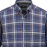 Fynch-Hatton - Mens Heritage Oxford Check Shirt - LS - Ink Blue - 1609 8760 661 - Wildvine Clothing, Spalding, Lincolnshire