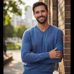 Fynch-Hatton - Mens - Superfine V-Neck Sweater - Ink Blue - 1614211 661 - Wildvine Clothing, Spalding, Lincolnshire