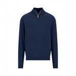 Fynch-Hatton - Mens Knitwear - Air Cotton Troyer-Zip - Ink Blue- 1607316 661 - Wildvine Clothing, Spalding, Lincolnshire