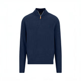 Fynch-Hatton - Mens Knitwear - Air Cotton Troyer-Zip - Ink Blue- 1607316 661 - Wildvine Clothing, Spalding, Lincolnshire