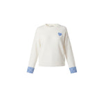 QED London - Ladies - Gingham Heart & Cuff Jumper - Ivory - Wildvine Clothing, Spalding, Lincolnshire