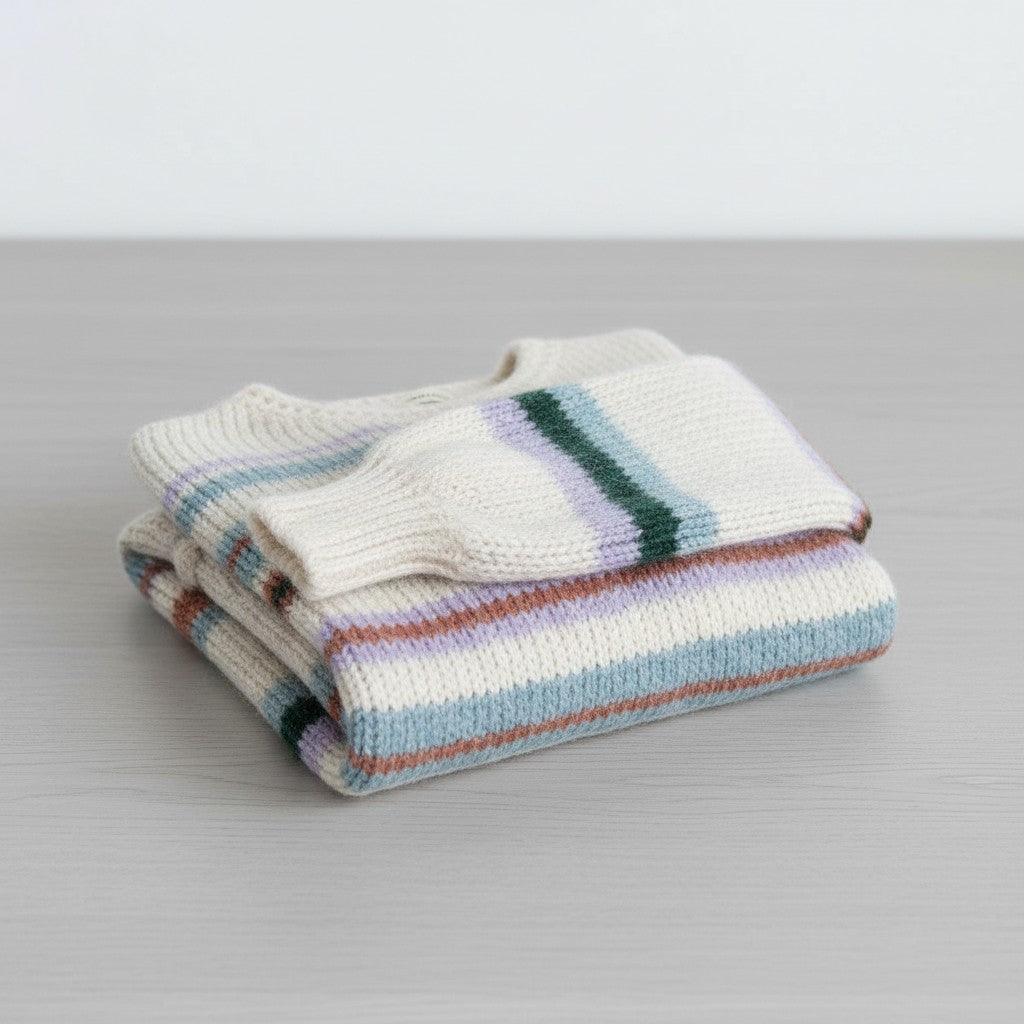 Wild Flower - Ladies - Colourful Striped Knit Jumper - Ivory/Multi - Wildvine Clothing, Spalding, Lincolnshire