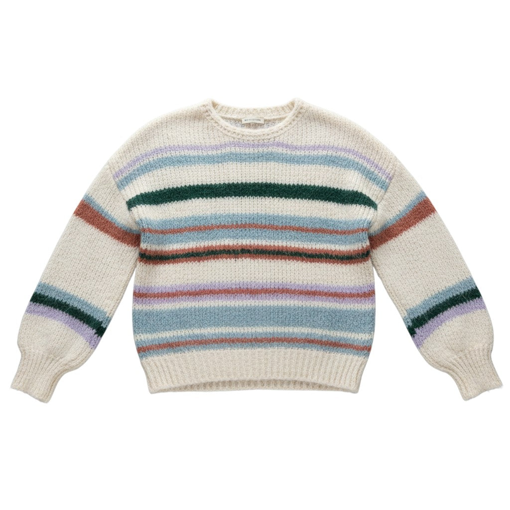Wild Flower - Ladies - Colourful Striped Knit Jumper - Ivory/Multi - Wildvine Clothing, Spalding, Lincolnshire